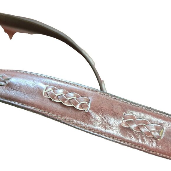 Vintage Louis International Made In Italy Equestrian Brown Leather Belt Size 38 - Picture 3 of 5